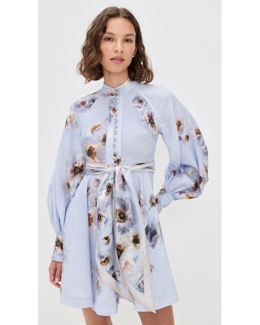 Zimmermann Hypnotic Fit & Flare Dress in Blue | Lyst