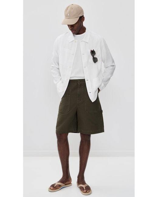 Vilebrequin White Corentin Linen Solid Overshirt for men
