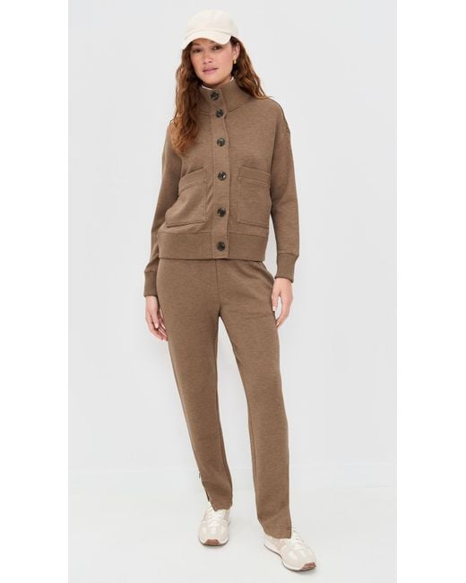 Varley Brown Sabrina Button Through Sweat