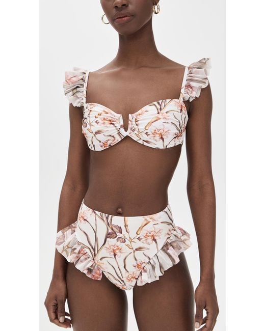 PATBO Pink Botanic Retro Flutter Bikini Bottoms