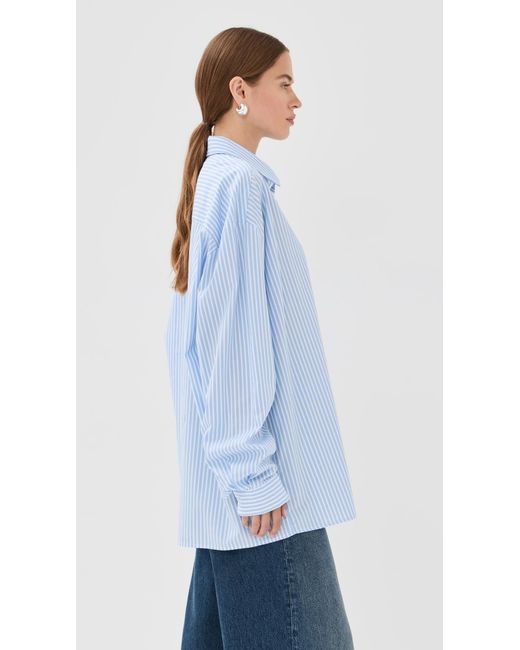 Stella Jean Blue Striped Button Down