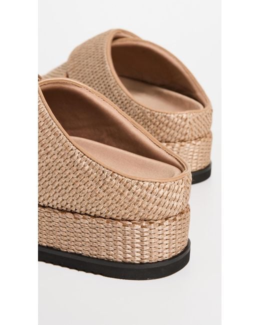 Roam Natural Cross Stack Raffia Platform Slides