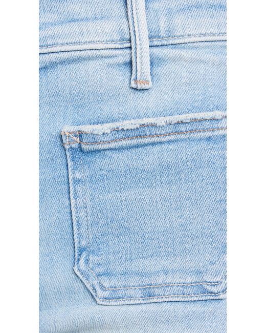 Mother Blue Petite Lil Patch Pocket Undercover Sneak Jeans