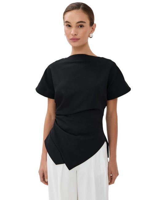 Rohe Black Draped Lapel Top