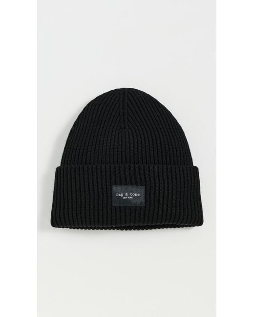 Rag & Bone Black Blake Beanie