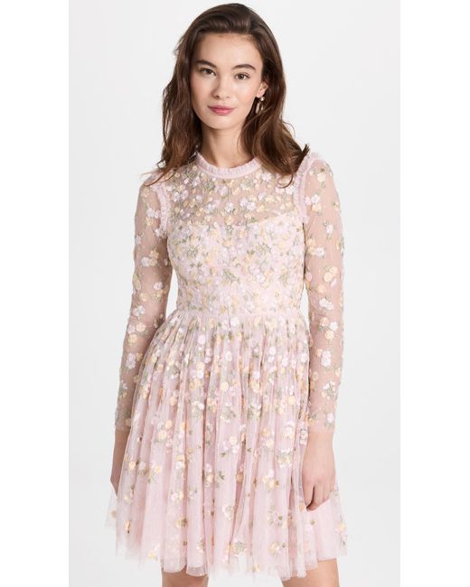 Needle & Thread Wildflower Ditsy Mini Dress in Pink | Lyst