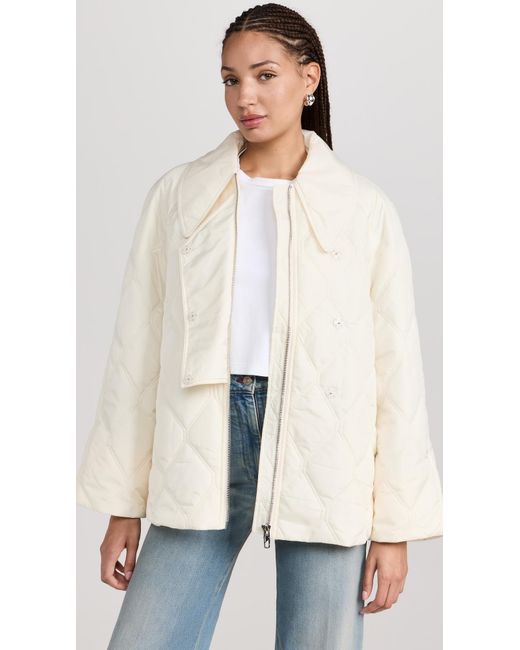 Ganni White Ripstop Quilt Jacket