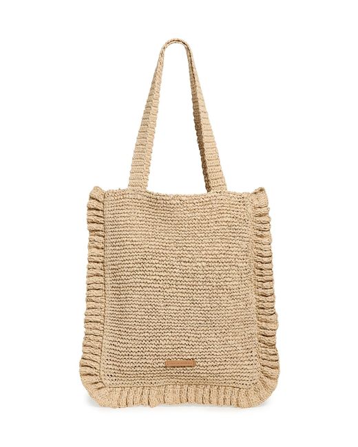 Loeffler Randall Natural Justine Crochet Ruffle Tote