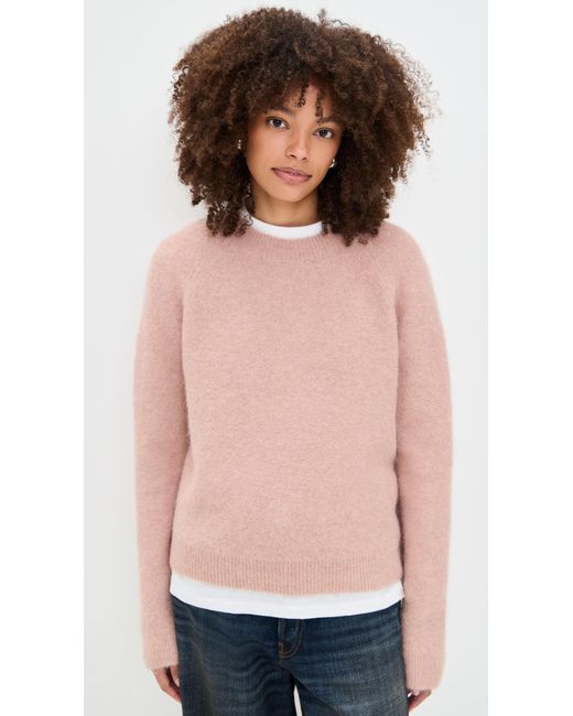 Vince Pink Alpaca Crew Brushed Sweater