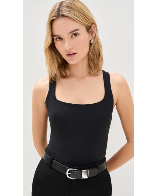 Stylest Black Square Neck Bodysuit