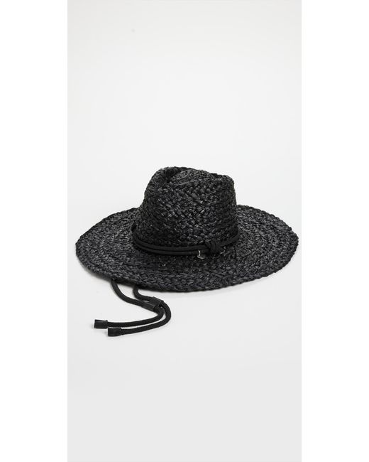 Rag & Bone Black Braided Traw Hat