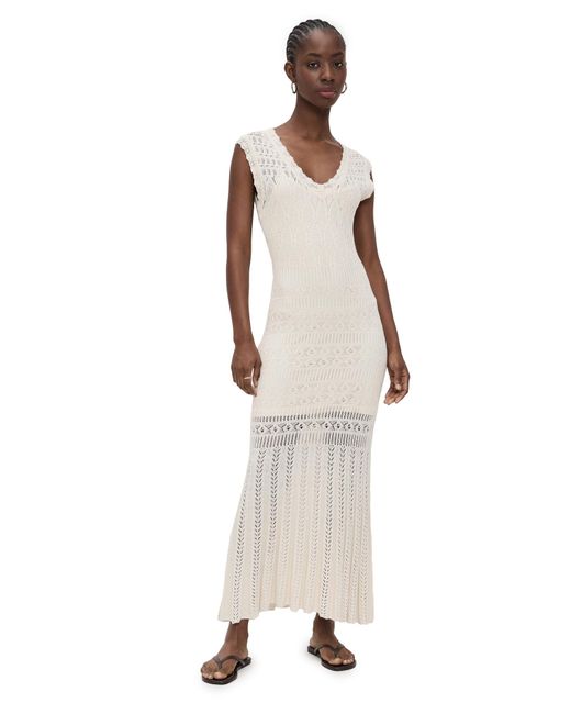 z supply selah knit dress Marsella Crochet in White color: Green
