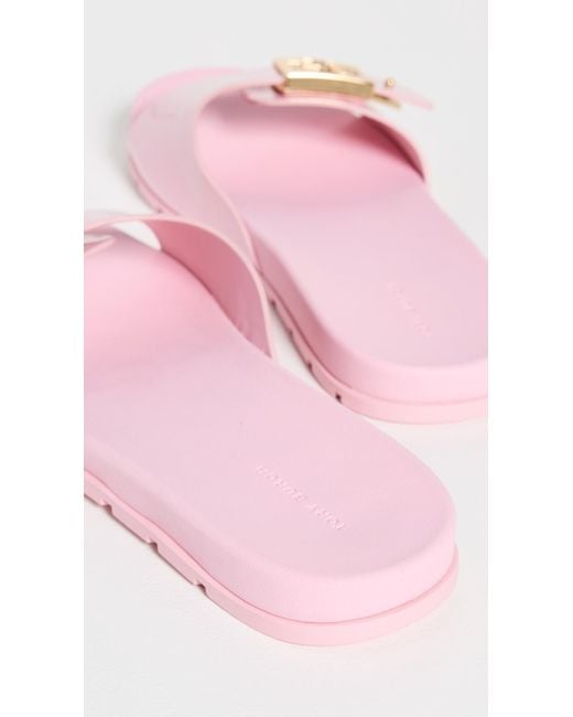 Tory Burch Pink Buckle Slides