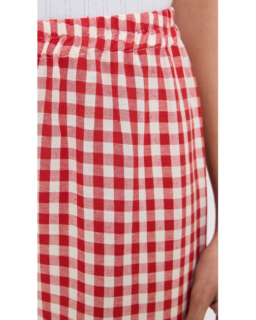 Sleeper Red Puff Linen Lounge Pants