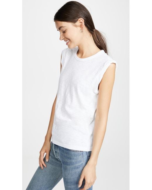 Veronica Beard White Dree Muscle Tee