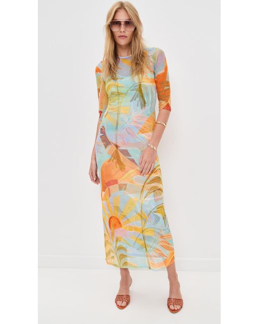 Never Fully Dressed Blue Sky Sydney Mesh Midi Dress