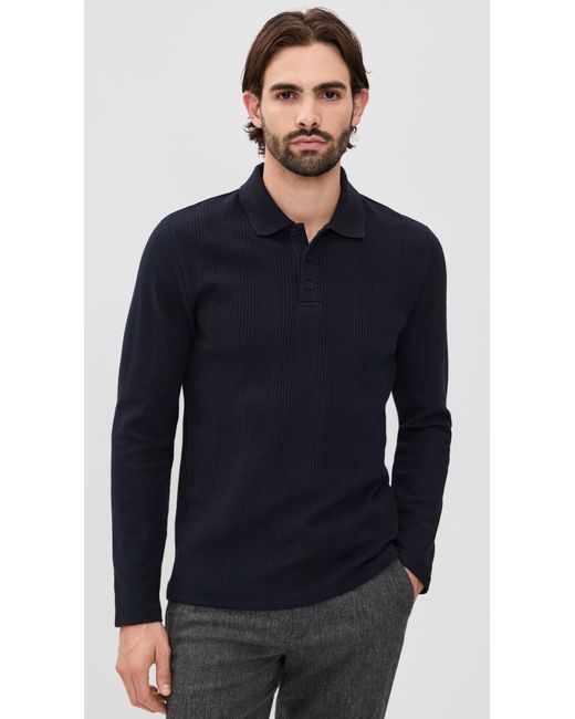 Vince Blue Variegated Texture Polo for men