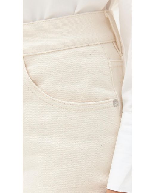 Jil Sander White Bootcut Cropped Leg Denim Jeans