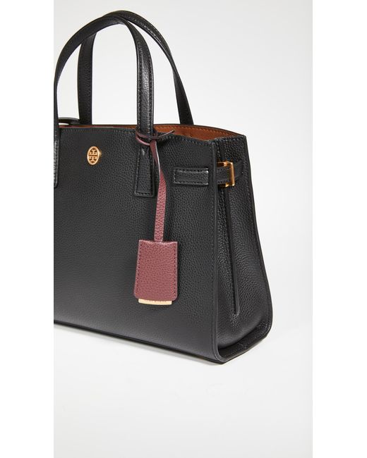 Tory Burch Leather Walker Small Satchel in Black Lyst