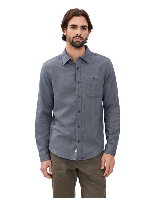 Fair Harbor Blue Seaside Lightweight Flannel for men