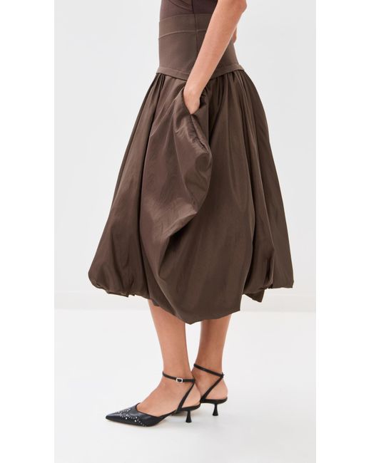 Jonathan Simkhai Brown Corinn Midi Skirt