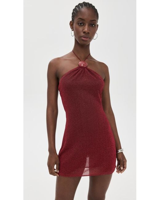 Osree Lumiere Shell Necklace Dress in Red | Lyst