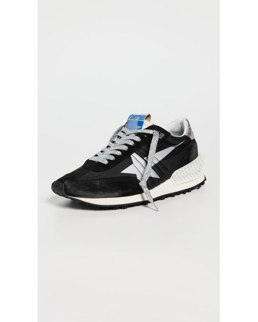 Golden Goose Deluxe Brand Black Running Marathon Nylon Upper Suede Toe And Spur Printed Star Laminated Heel Sneakers