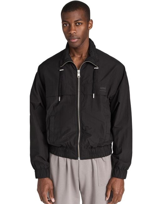 AMI Black Zipped Windbreaker for men