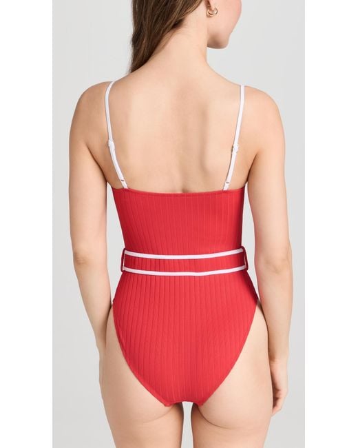 Solid & Striped Red Oid & Triped Pencer One Piece Iptick