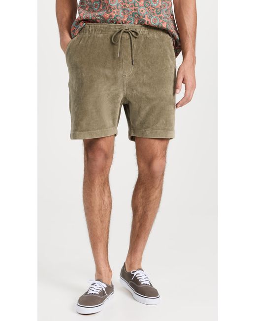 Faherty Brand Natural Drawstring Cord 6" Shorts Surpus Oive Xx for men