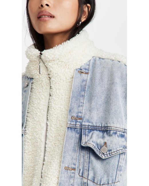 Blank NYC Bear Hug Denim Sherpa Jacket 