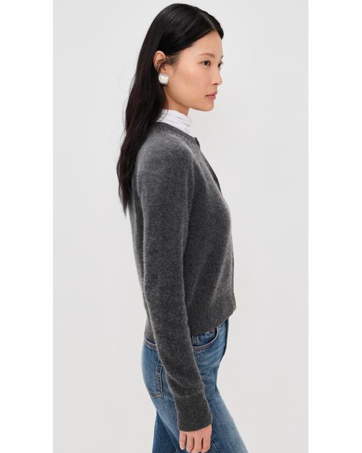 White + Warren Black Cashmere Waffle Cardigan
