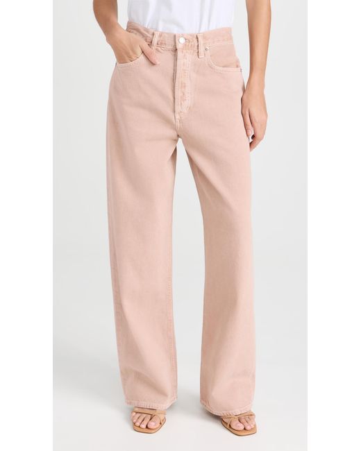 Agolde Pink Low Slung baggy Jeans