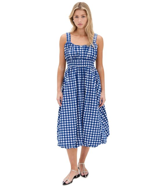 Sea Blue Neci Gingham Tank Dress