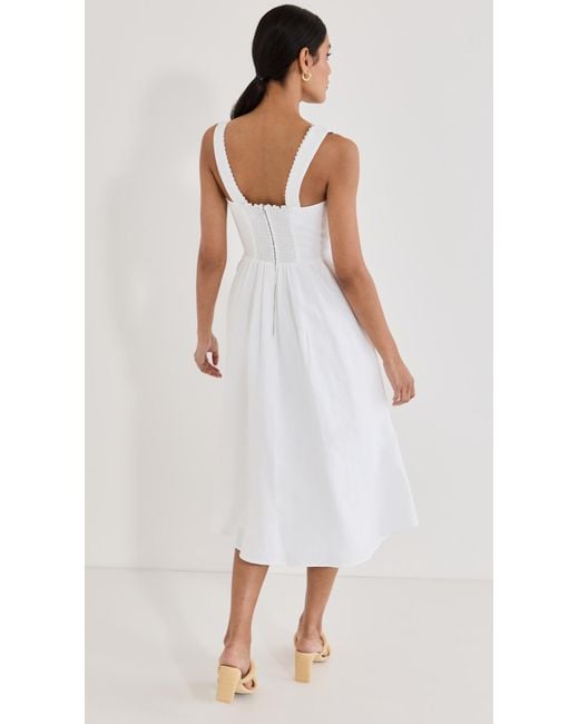 Reformation White Tagliatelle Linen Dress