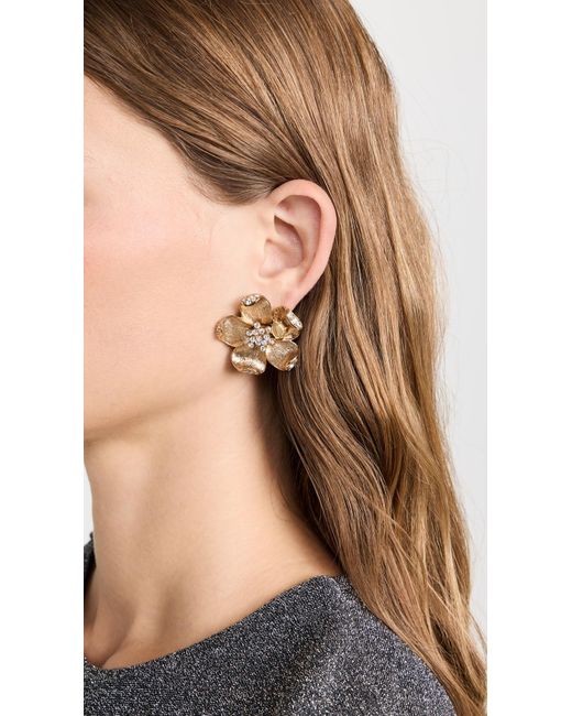 Oscar de la Renta White Ladybug Flower Earrings