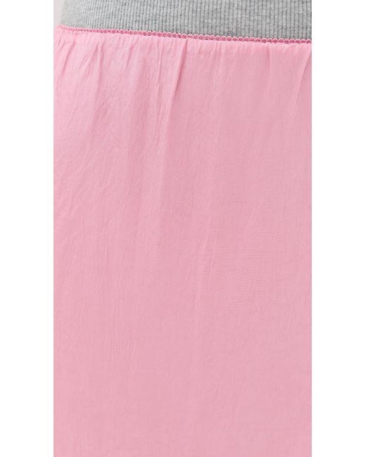 Tibi Pink Summer Acetate Crinkle Maxi Slip Skirt