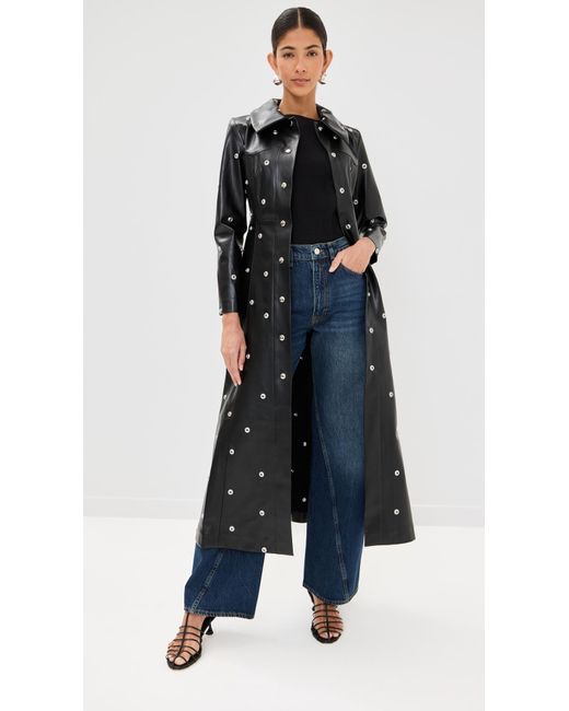 A.W.A.K.E. MODE Black A. W.A. K.E. Mode Flared Fitted Coat Covered