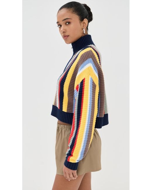 Staud Orange Cropped Hampton Sweater