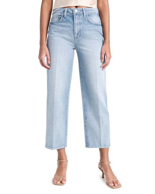 L'Agence Blue June Cropped Stovepipe Jeans