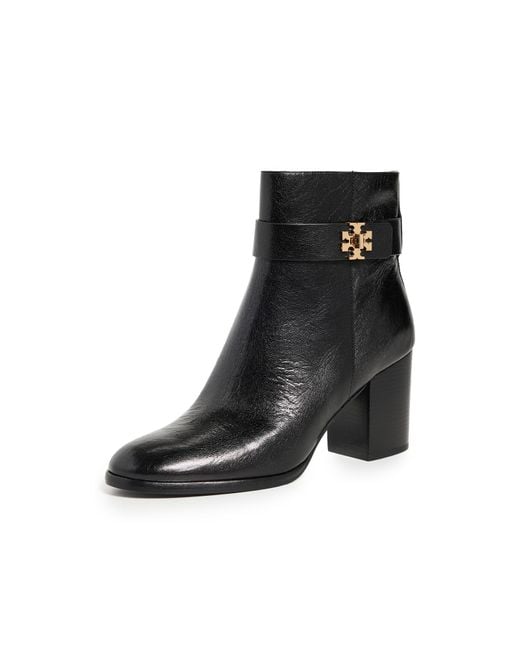Tory Burch Black 80 Mm T-Lock Heeled Ankle Boots (Perfect) Boots