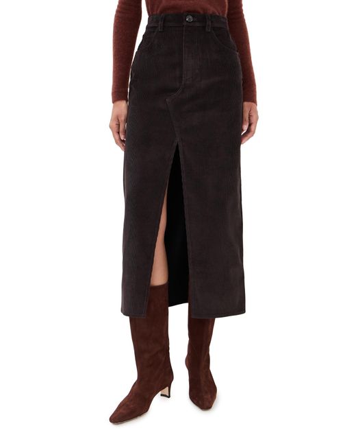 Co. Black Rduroy Skirt Cholate