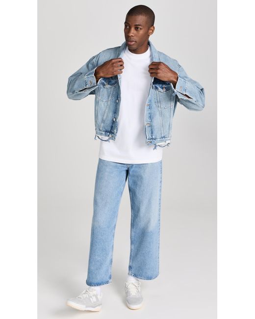 Agolde White Asha Mock Neck Tee for men