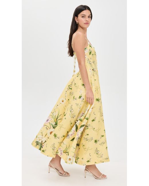 CAMILLA Corset Dress With Long Flared Skirt in Natural | Lyst