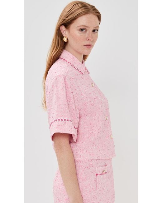 Jonathan Simkhai Pink Khloe Button Down