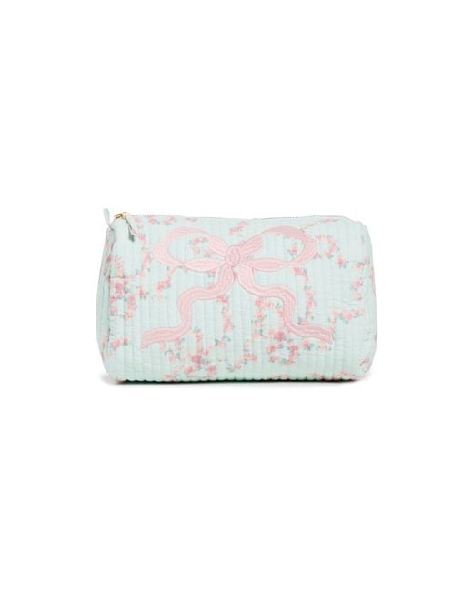 LoveShackFancy White Octavia Cosmetic Case With Bow