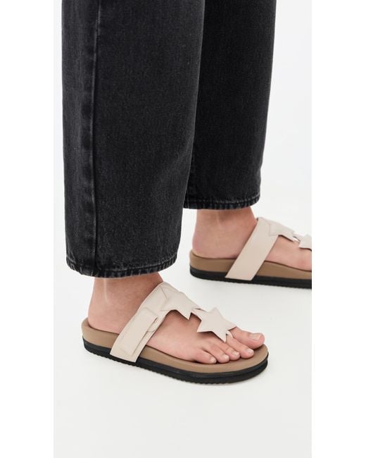 Roam Black Star T-Strap Sandals