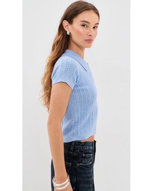 GOOD AMERICAN Blue The Micro Cable Polo