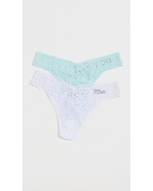Hanky Panky Blue "I Do & Mrs Original Rise Thong Box Set