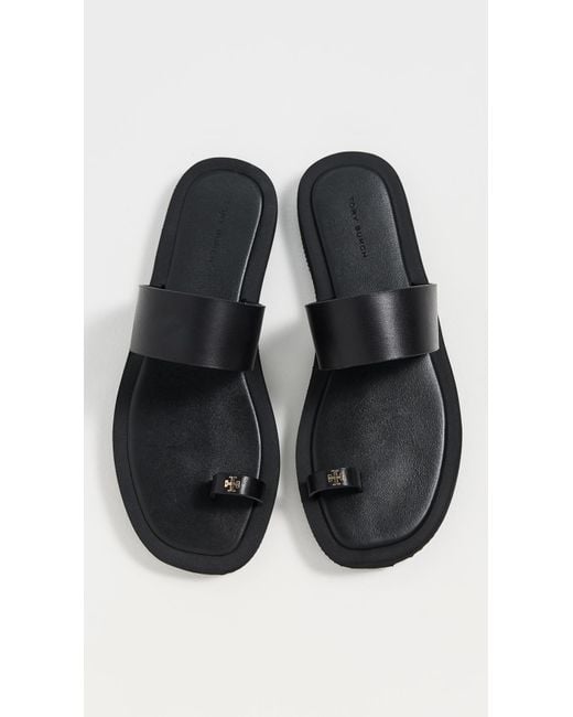 Tory Burch Black Toe Ring Flip Flops